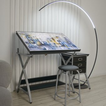 Стол для художников SoulArt, с тумбочкой, регулируемая столешница, 60x90 см