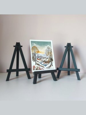 Мини мольберт подставка для телефона 13 см черный SoulArt 4 штуки