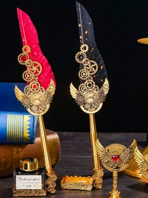 Перьевая ручка, набор для каллиграфии с чернилами и подставкой, синее перо SoulArt 228566