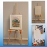 Напольный мольберт Лира со стаканчиками и планшетом (50*70 см) SoulArt h=175 см