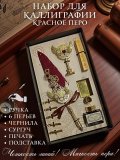 Перьевая ручка, набор для каллиграфии с чернилами и подставкой, красноее перо SoulArt 228757